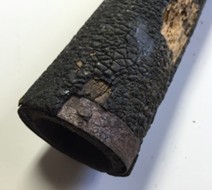 Figure 3a - Original wooden gas mains made from white pine logs. Photo credit Alan Aftanas, Manitoba Hydro Archives