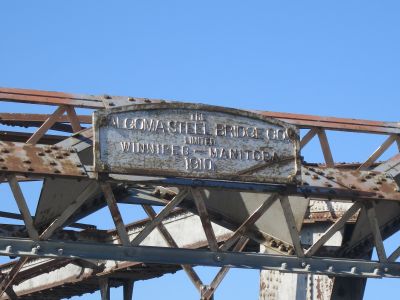Louise Bridge Name Plate - Algoma Steel Bridge Company - 1910, Photo Credit: Glen Cook, 2015